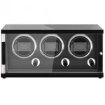 Vertical Three Watch Winders Black