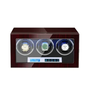 Triple Watch Winders for Automatic Watches With Lcd Touch Screen in Black Interior